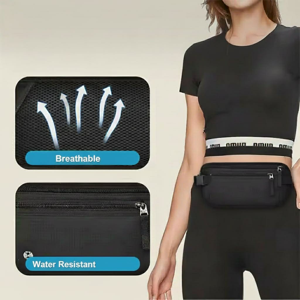 Shield My EMF™ SecureStride RFID Money Belt – Waterproof Hidden Travel Waist Pack