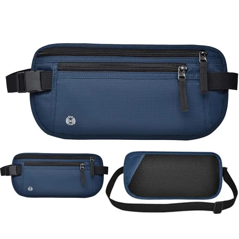 Shield My EMF™ SecureStride RFID Money Belt – Waterproof Hidden Travel Waist Pack